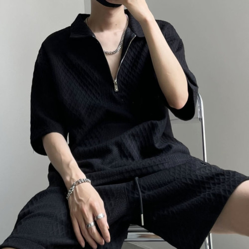 大碼300斤港風輕熟風休閒運動套裝男夏季POLO襯衫短袖短褲兩件套 大碼300斤港風輕熟風休閒運動套裝男夏季POLO襯衫短袖短褲兩件套