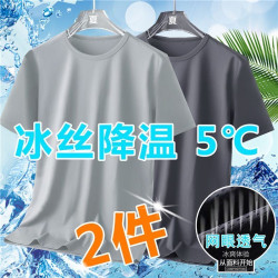 冰絲網眼透氣短袖t恤男夏季速乾寬松加肥加大碼胖子休閒運動半袖T