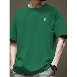 潮流美式短袖t恤男夏季純棉圓領百搭休閒2025新款潮牌寬松港風T恤