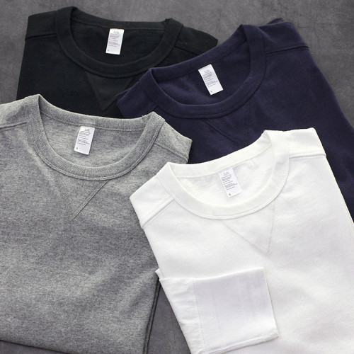 阿美哢嘰修身長袖T恤男280g美式復古休閒重磅打底衫厚實純棉TEE