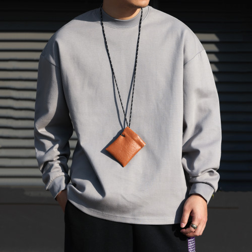 BGYO鹿起 美式寬松小領口長袖T恤男300g重磅白色休閒內搭打底衛衣 BGYO鹿起 美式寬松小領口長袖T恤男300g重磅白色休閒內搭打底衛衣