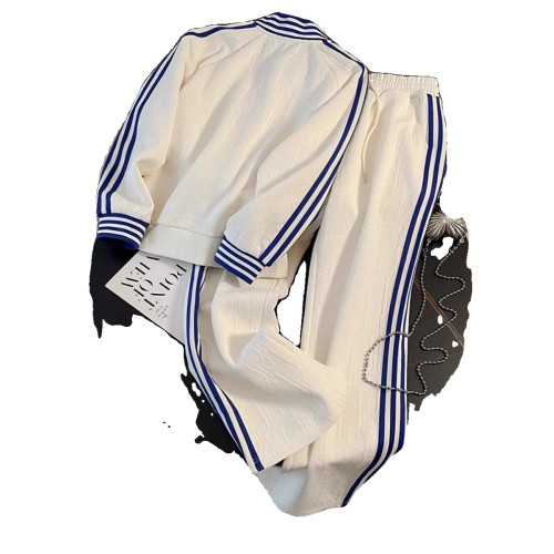 美式高街休閒運動套裝男春秋大碼300斤開衫外套衛衣直筒褲兩件套 美式高街休閒運動套裝男春秋大碼300斤開衫外套衛衣直筒褲兩件套