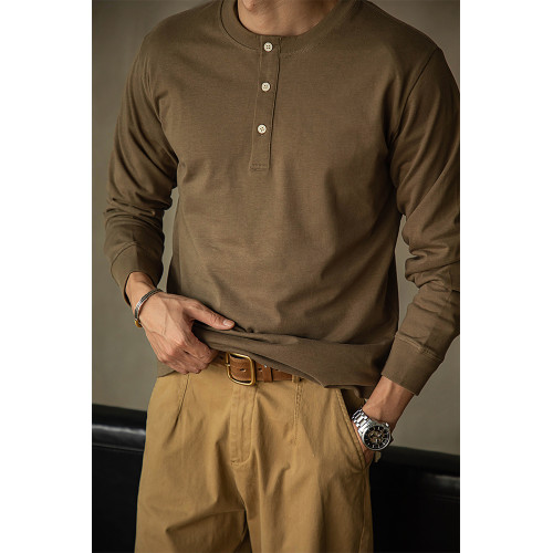 唔刃工裝美式復古硬漢風重磅亨利衫T恤長袖純棉內搭打底衫男秋冬 唔刃工裝美式復古硬漢風重磅亨利衫T恤長袖純棉內搭打底衫男秋冬