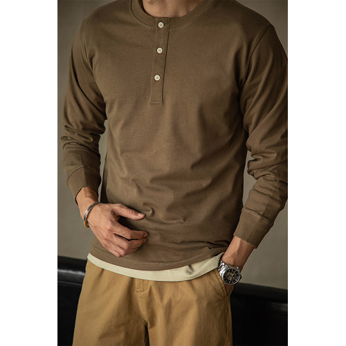 唔刃工裝美式復古硬漢風重磅亨利衫T恤長袖純棉內搭打底衫男秋冬 唔刃工裝美式復古硬漢風重磅亨利衫T恤長袖純棉內搭打底衫男秋冬