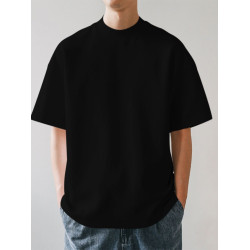 美式小領口 300g重磅純棉短袖T恤男寬鬆純白色內搭打底衫日系半袖