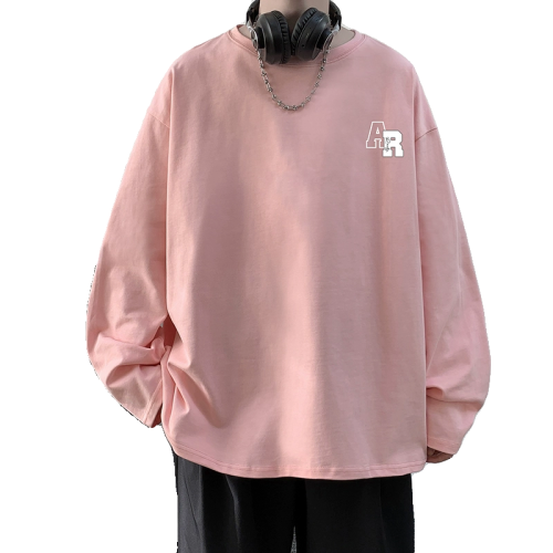 純棉長袖t恤男2024秋季新款ins港風寬松大碼潮流百搭打底衫上衣服 純棉長袖t恤男2024秋季新款ins港風寬松大碼潮流百搭打底衫上衣服