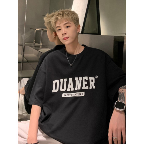 特大碼300斤美式短袖t恤男裝夏季潮牌寬鬆半袖上衣青少年港風體恤