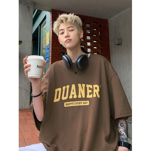 特大碼300斤美式短袖t恤男裝夏季潮牌寬鬆半袖上衣青少年港風體恤