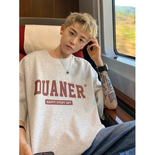 特大碼300斤美式短袖t恤男裝夏季潮牌寬鬆半袖上衣青少年港風體恤