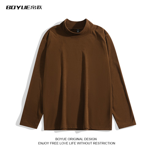 BOYUE帛躍德絨半高領T恤春秋男女潮韓版純色內搭打底修身保暖長袖 BOYUE帛躍德絨半高領T恤春秋男女潮韓版純色內搭打底修身保暖長袖
