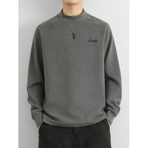 德絨打底衫男秋冬季加絨內搭保暖衣服雙面絨男長袖衛衣半高領秋衣