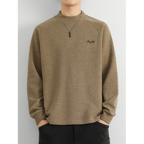 德絨打底衫男秋冬季加絨內搭保暖衣服雙面絨男長袖衛衣半高領秋衣