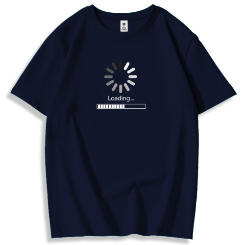 正在加載中簡約圖標夏季國潮字母短袖T恤學生純棉男百搭趣味體恤