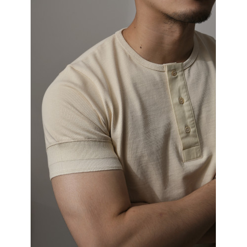 柴米300g亨利領重磅T恤男美式復古阿美哢嘰短袖修身純色全棉夏季 柴米300g亨利領重磅T恤男美式復古阿美哢嘰短袖修身純色全棉夏季