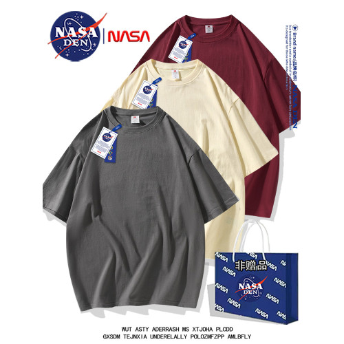 NASA聯名夏季美式純棉短袖t恤男女款休閒寬松圓領五分袖上衣服衫 NASA聯名夏季美式純棉短袖t恤男女款休閒寬松圓領五分袖上衣服衫
