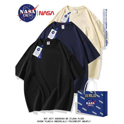 NASA聯名夏季美式純棉短袖t恤男女款休閒寬松圓領五分袖上衣服衫 NASA聯名夏季美式純棉短袖t恤男女款休閒寬松圓領五分袖上衣服衫