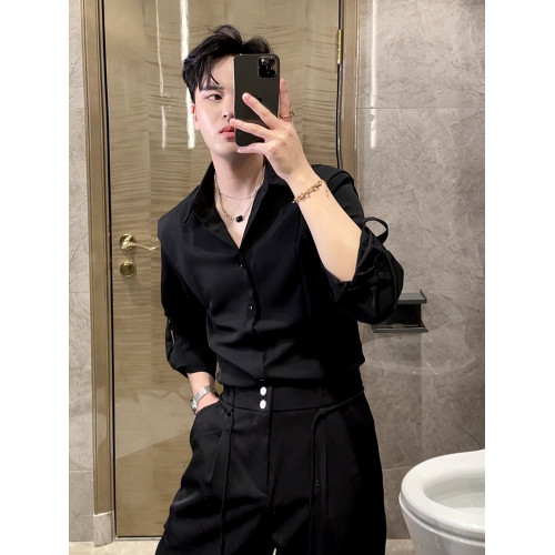 痞帥男裝一套裝夏季成熟穩重高級感輕熟風冰絲垂感兩件套搭配襯衫 痞帥男裝一套裝夏季成熟穩重高級感輕熟風冰絲垂感兩件套搭配襯衫