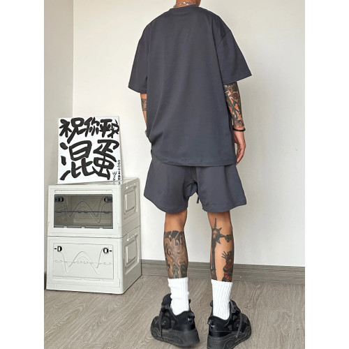 運動休閒套裝男夏季潮牌高級感男裝搭配一整套短袖T恤短褲兩件套 運動休閒套裝男夏季潮牌高級感男裝搭配一整套短袖T恤短褲兩件套