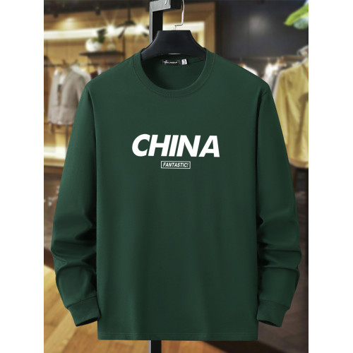 春秋加肥加大碼男純棉長袖t恤薄款 寬鬆休閒胖子上衣打底肥佬體恤