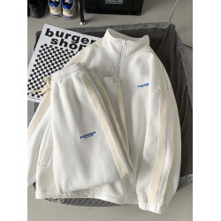 秋冬300斤大碼復古休閒運動服套裝男衛衣長褲寬松情侶兩件套潮牌