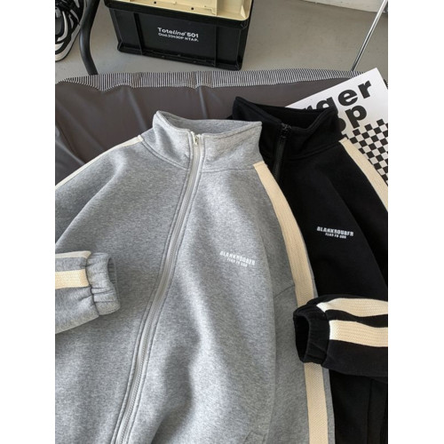 秋冬300斤大碼復古休閒運動服套裝男衛衣長褲寬松情侶兩件套潮牌