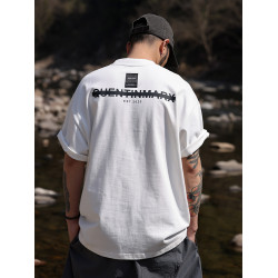 Quentin Marx男士320g重磅短袖T恤休閒寬鬆情侶純棉潮牌t大碼夏季