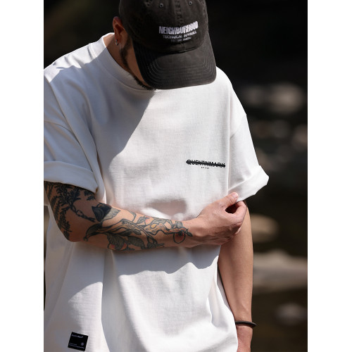 Quentin Marx男士320g重磅短袖T恤休閒寬鬆情侶純棉潮牌t大碼夏季