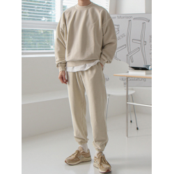 2025新款運動套裝男潮牌圓領寬松衛衣男韓版潮流休閒九分束腳衛褲