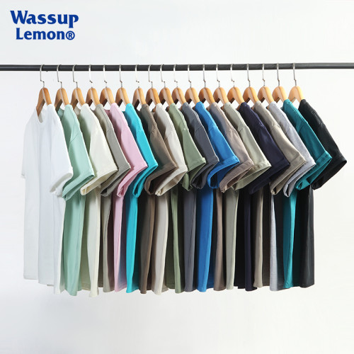 WASSUP LEMON重磅純棉寬松短袖男女純白t恤oversize打底休閒情侶 WASSUP LEMON重磅純棉寬松短袖男女純白t恤oversize打底休閒情侶