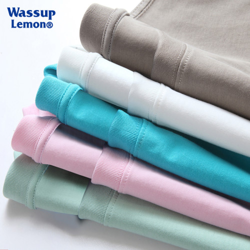 WASSUP LEMON重磅純棉寬松短袖男女純白t恤oversize打底休閒情侶 WASSUP LEMON重磅純棉寬松短袖男女純白t恤oversize打底休閒情侶