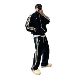 港式潮男雙桿衛衣套裝男慵懶運動風休閒寬松ins情侶百搭長袖長褲