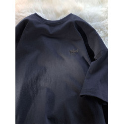 刺綉重磅100%純棉短袖T恤男美式潮牌ins寬松體恤鯊魚綉花體恤上衣