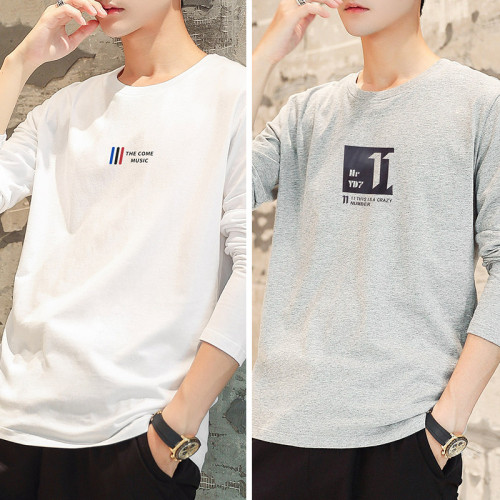 2件花花公子長袖t恤男士2025秋季裝純棉上衣服潮流打底衫秋衣男裝