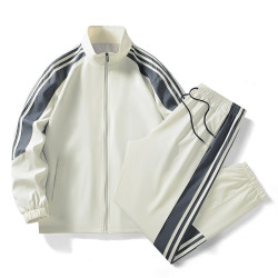 美式運動休閒套裝秋季運動服立領開衫夾克休閒褲學生帥氣男裝潮