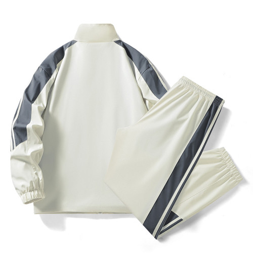 美式運動休閒套裝秋季運動服立領開衫夾克休閒褲學生帥氣男裝潮 美式運動休閒套裝秋季運動服立領開衫夾克休閒褲學生帥氣男裝潮