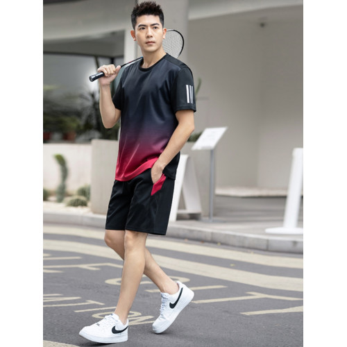 加肥加大碼羽毛球服男冰絲夏季短袖短褲套裝乒乓網球運動訓練t恤 加肥加大碼羽毛球服男冰絲夏季短袖短褲套裝乒乓網球運動訓練t恤