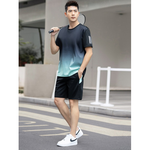 加肥加大碼羽毛球服男冰絲夏季短袖短褲套裝乒乓網球運動訓練t恤 加肥加大碼羽毛球服男冰絲夏季短袖短褲套裝乒乓網球運動訓練t恤