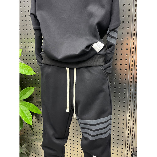 2025春秋四道杠運動休閒套裝潮男情侶韓版兩件套青年寬松衛衣衛褲 2025春秋四道杠運動休閒套裝潮男情侶韓版兩件套青年寬松衛衣衛褲