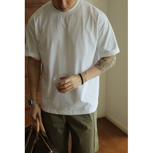 YUXIAN餘閒涼感Sorona科技日系廓形寬松T恤重磅男士純色短袖春夏