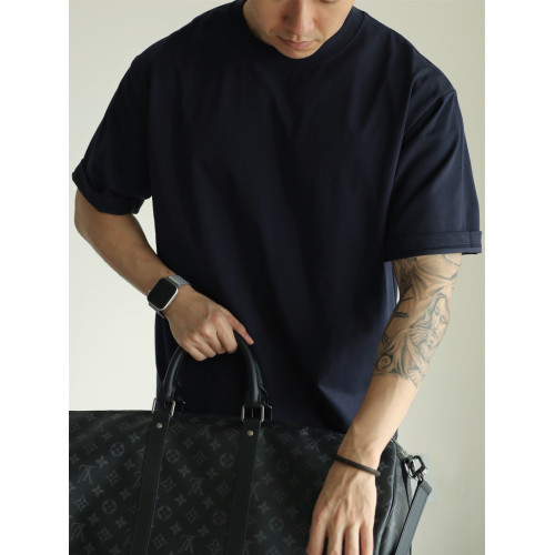 YUXIAN餘閒涼感Sorona科技日系廓形寬松T恤重磅男士純色短袖春夏