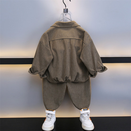 男童秋裝燈芯絨套裝兒童春秋款運動男寶酷帥洋氣潮童裝新款兩件套 男童秋裝燈芯絨套裝兒童春秋款運動男寶酷帥洋氣潮童裝新款兩件套