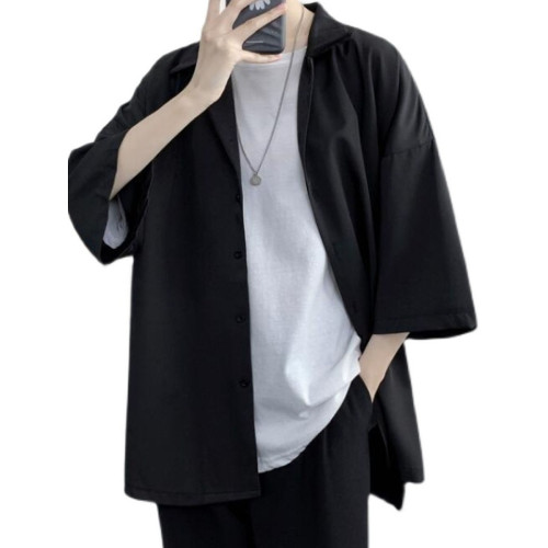 三件套夏季襯衫男大碼寬松痞帥襯衣休閒潮流輕熟風穿搭冰絲套裝潮 三件套夏季襯衫男大碼寬松痞帥襯衣休閒潮流輕熟風穿搭冰絲套裝潮