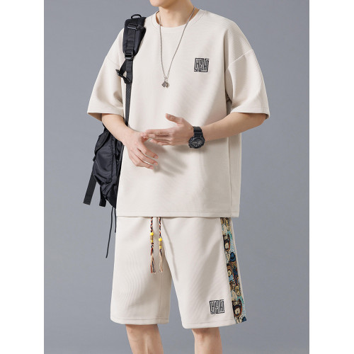 品牌優選套裝男士夏季休閒短袖短褲男生酷帥穿搭一整套大碼運動服 品牌優選套裝男士夏季休閒短袖短褲男生酷帥穿搭一整套大碼運動服