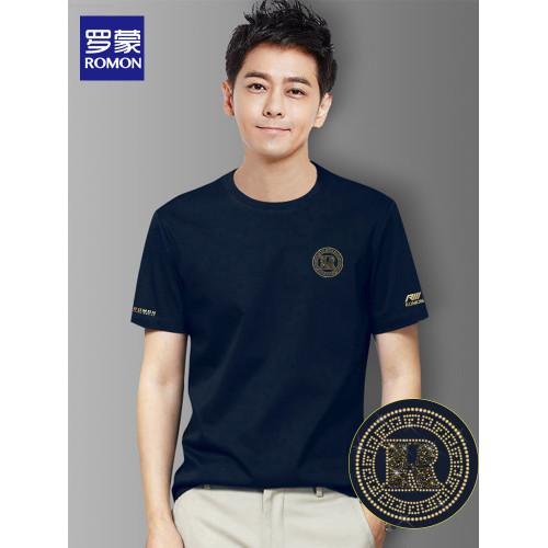 羅矇品牌短袖t恤男裝夏季薄款潮流修身男士冰絲透氣圓領半袖體恤