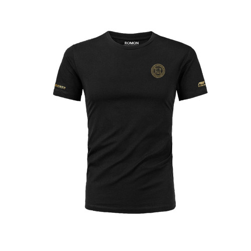 羅矇品牌短袖t恤男裝夏季薄款潮流修身男士冰絲透氣圓領半袖體恤