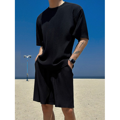 MRCYC夏季慵懶風短袖短褲長褲三件套韓系高級感T恤垂墜感休閒褲 MRCYC夏季慵懶風短袖短褲長褲三件套韓系高級感T恤垂墜感休閒褲