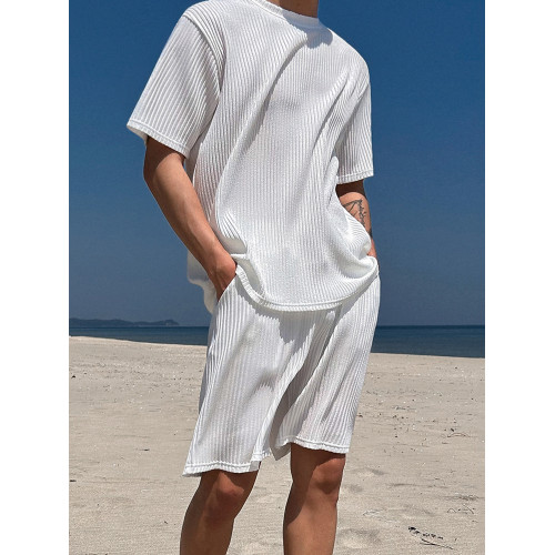 MRCYC夏季慵懶風短袖短褲長褲三件套韓系高級感T恤垂墜感休閒褲 MRCYC夏季慵懶風短袖短褲長褲三件套韓系高級感T恤垂墜感休閒褲