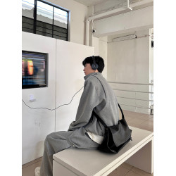 【明星同款】ONELYC1NS立領純色休閒運動套裝男外套濶腿拖地長褲