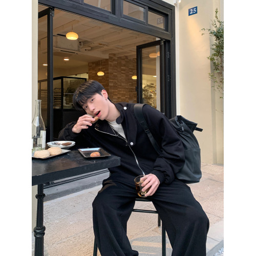 【明星同款】ONELYC1NS立領純色休閒運動套裝男外套濶腿拖地長褲 【明星同款】ONELYC1NS立領純色休閒運動套裝男外套濶腿拖地長褲