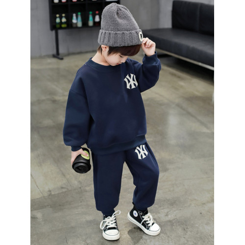 男童加絨衛衣運動服套裝簡約新款中大童秋冬男孩休閒酷帥小學生厚 男童加絨衛衣運動服套裝簡約新款中大童秋冬男孩休閒酷帥小學生厚